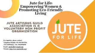 Jute for Life: Empowering Women and Promoting Eco-Friendly Living