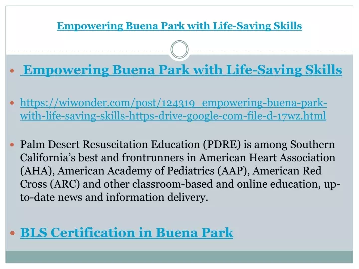 empowering buena park with life saving skills