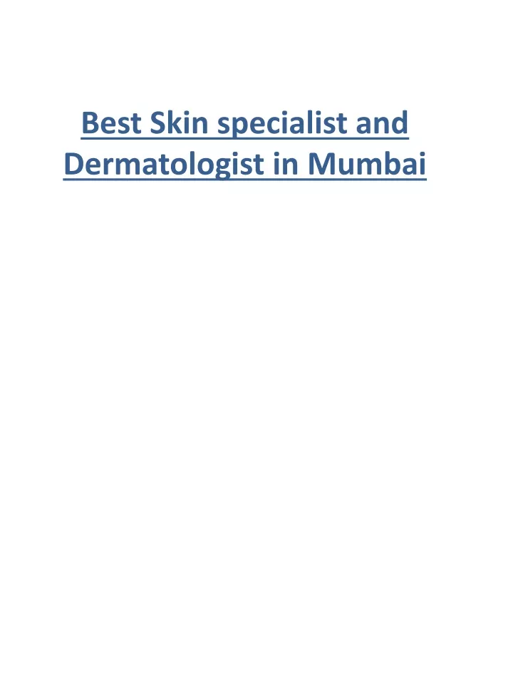 best skin specialist and dermatologist in mumbai
