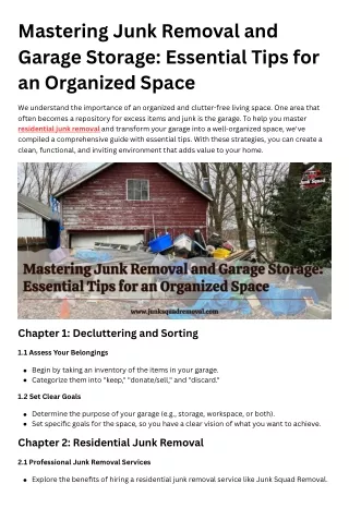 Mastering Junk Removal and Garage Storage Essential Tips for an Organized Space