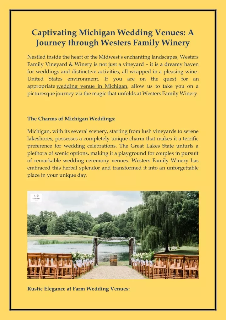 captivating michigan wedding venues a journey