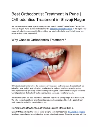 Best Orthodontist Treatment in Pune _ Orthodontics Treatment in Shivaji Nagar