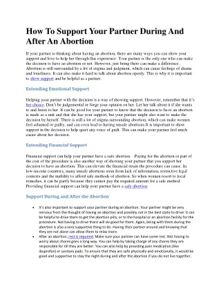 How To Support Your Partner During And After An Abortion