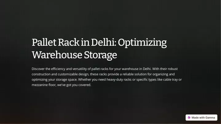 pallet rack in delhi optimizing warehouse storage