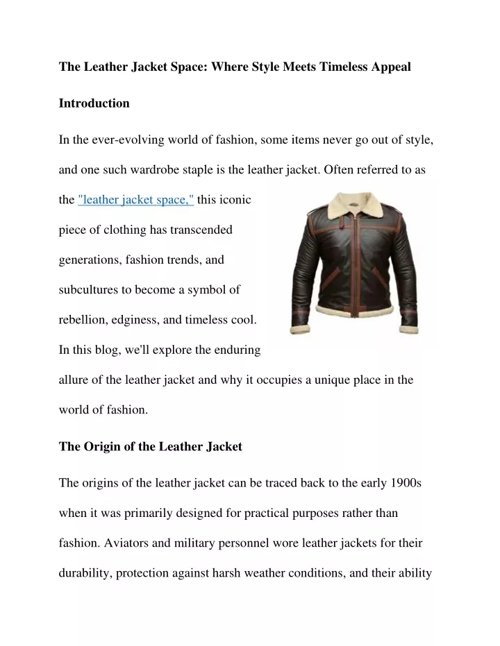 the leather jacket space where style meets