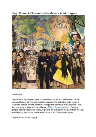 Diego Rivera_ A Glimpse into the Master's Artistic Legacy