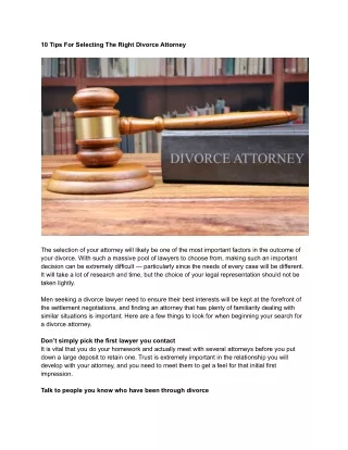 10 Tips For Selecting The Right Divorce Attorney (1)