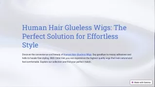 Human Hair Glueless Wigs: The Perfect Solution for Effortless Style