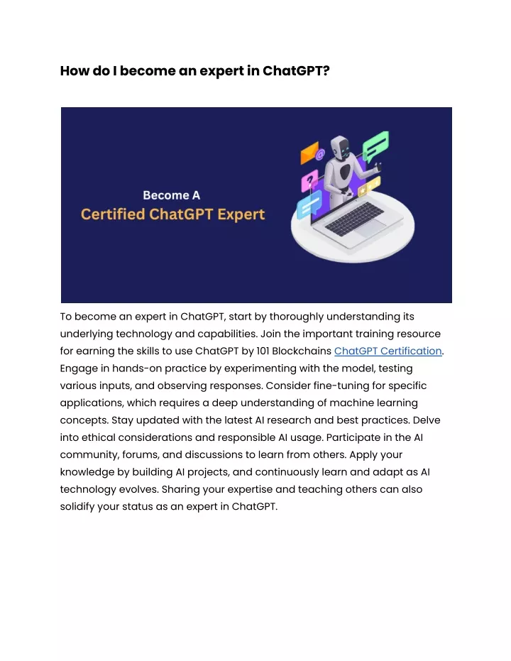 how do i become an expert in chatgpt