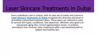 Laser Skincare In Dubai