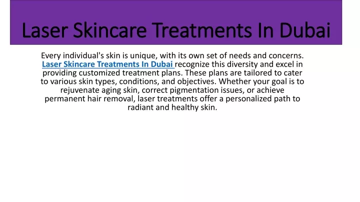 laser skincare treatments in dubai laser skincare