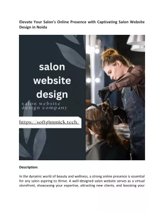 Elevate Your Salon's Online Presence with Captivating Salon Website Design in No
