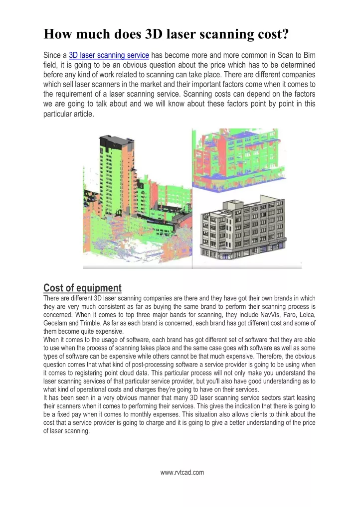 how much does 3d laser scanning cost