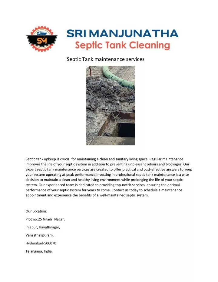 septic tank maintenance services