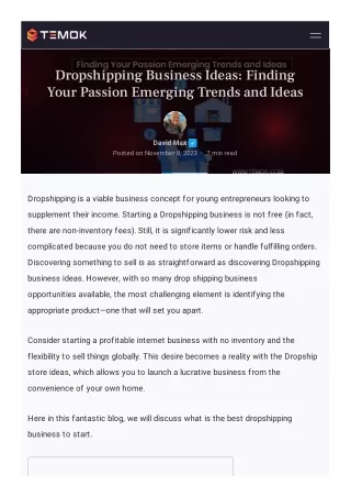 Dropshipping Business Ideas: Finding Your Passion Emerging Trends and Ideas