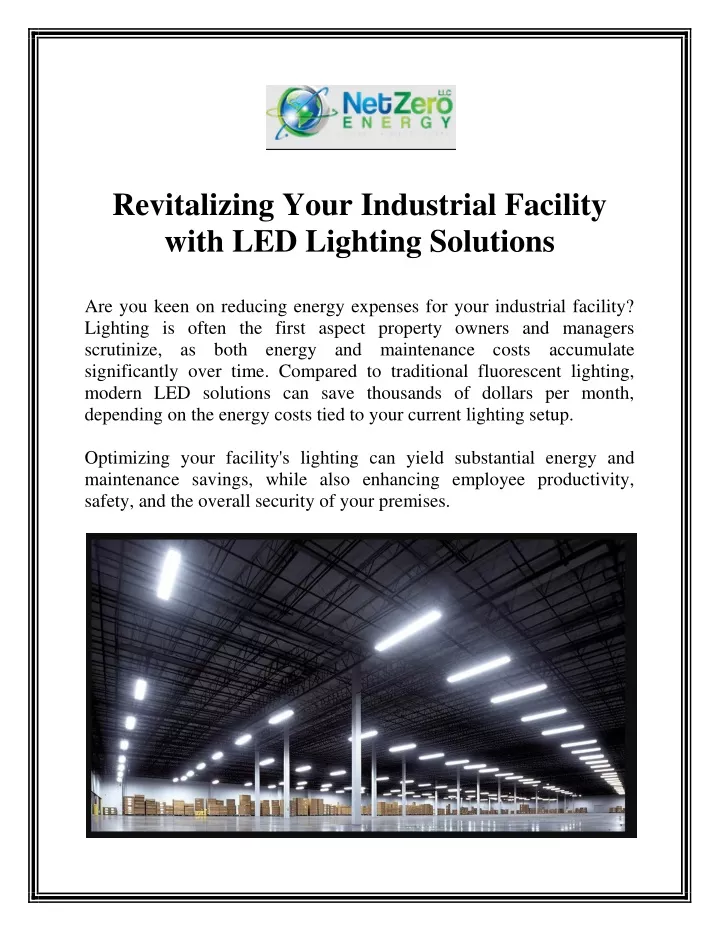 revitalizing your industrial facility with