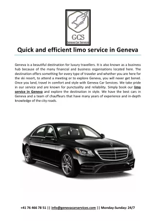 Quick and efficient limo service in Geneva