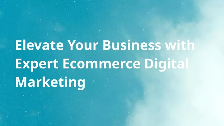 elevate your business with expert ecommerce