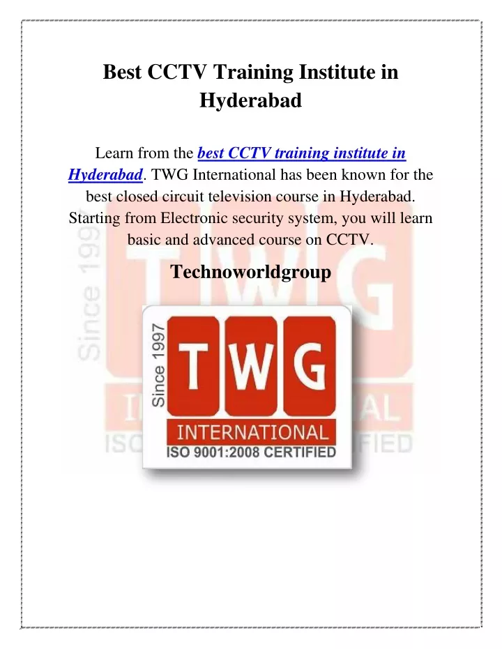 best cctv training institute in hyderabad