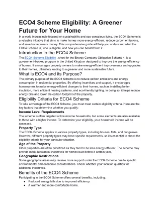 ECO4 Scheme Eligibility_ A Greener Future for Your Home