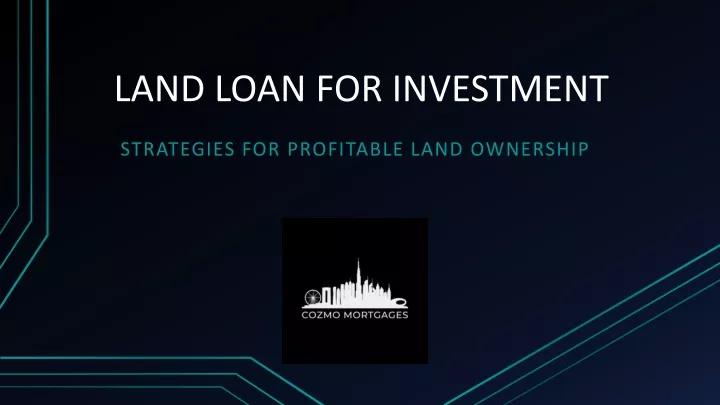 land loan for investment