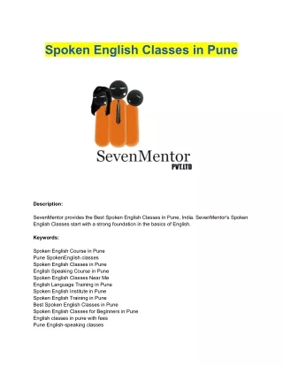 Spoken English Course in Pune