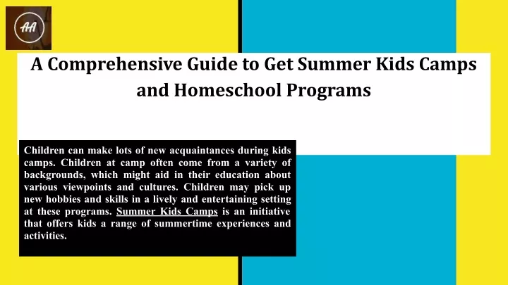 a comprehensive guide to get summer kids camps