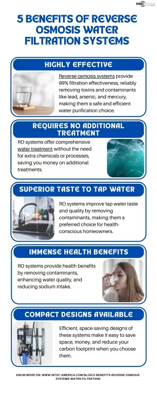 5 Benefits OF Reverse Osmosis Water Filtration Systems