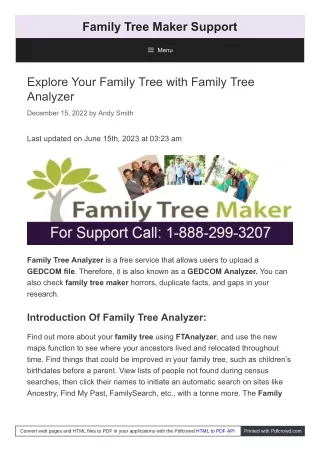 family tree maker support
