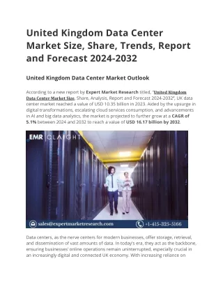 United Kingdom Data Center Market Size Share and Report 2024-2032