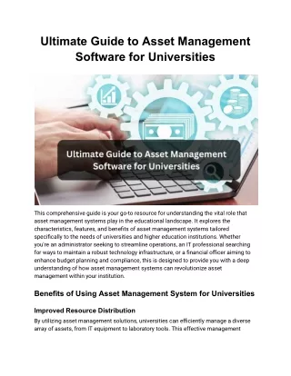 Ultimate Guide to Asset Management  Software for Universities