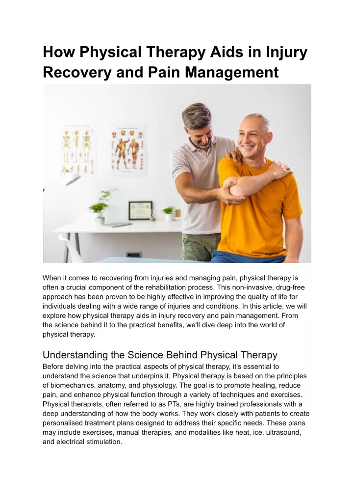 how physical therapy aids in injury recovery