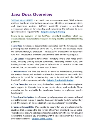 java docs overview