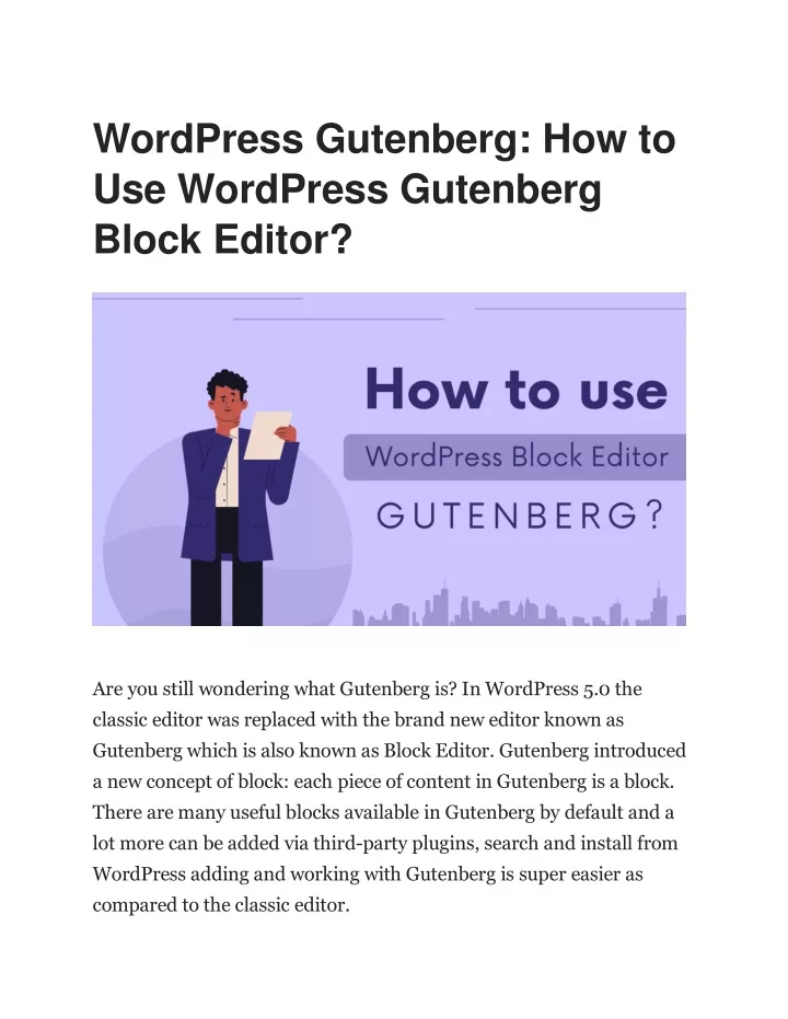 wordpress gutenberg how to use wordpress