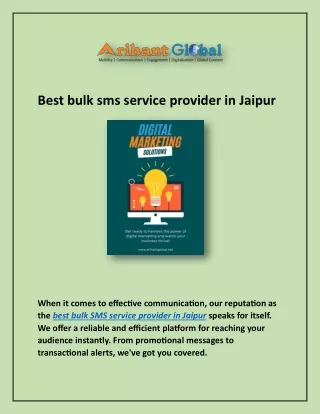 Best bulk sms service provider in Jaipur