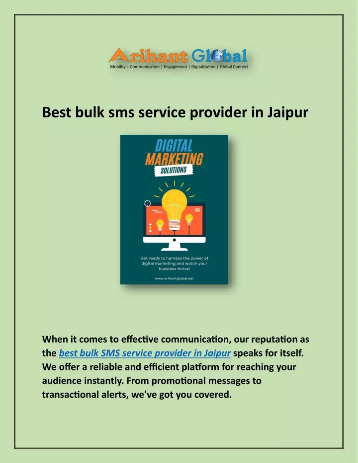 best bulk sms service provider in jaipur