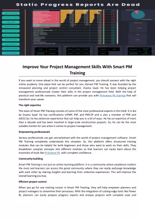 Improve Your Project Management Skills With Smart PM Training