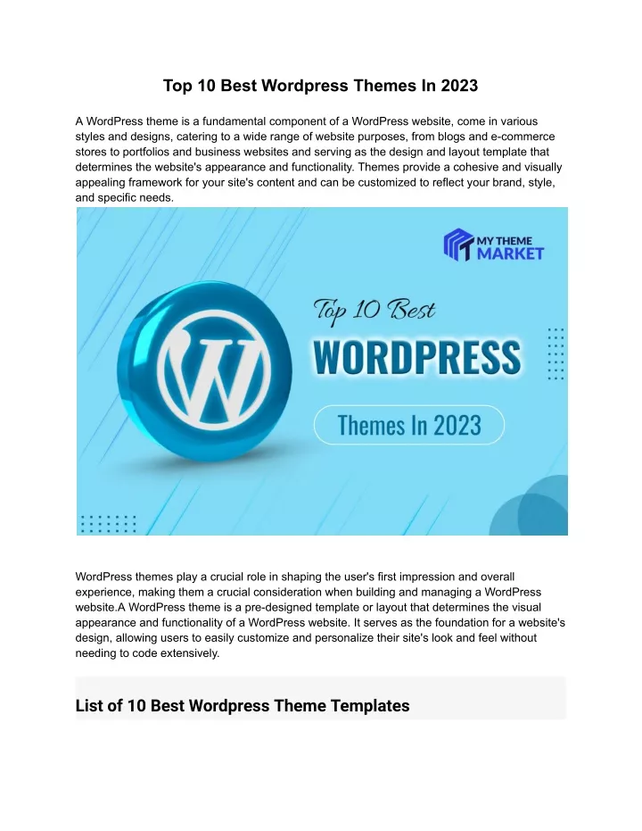 top 10 best wordpress themes in 2023