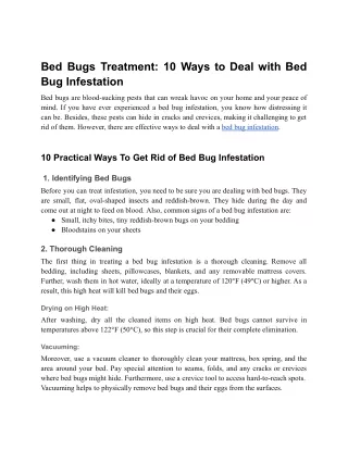 Bed Bugs Treatment_ 10 Ways to Deal with Bed Bug Infestation.docx