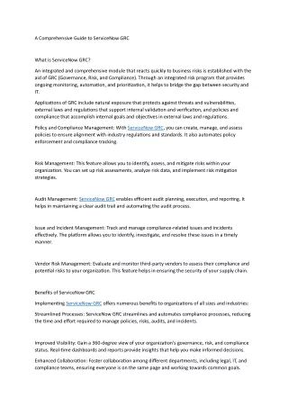 a comprehensive guide to servicenow grc