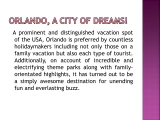 Orlando, a City of Dreams