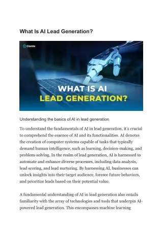what is ai lead generation