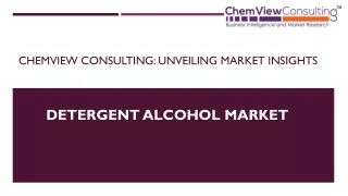 Detergent Alcohol Market Analysis, Demand, Outlook and Forecast to 2033