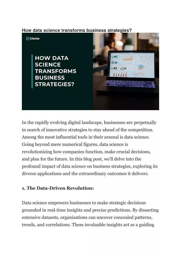 how data science transforms business strategies