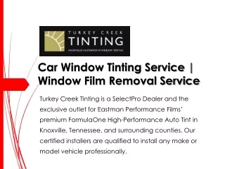 Car Window Tinting Service | Window Film Removal Service