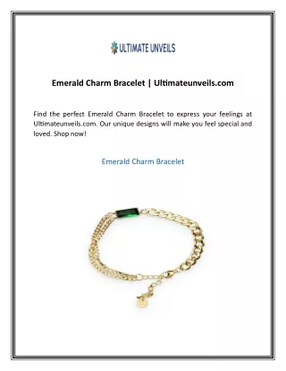 Emerald Charm Bracelet  Ultimateunveils