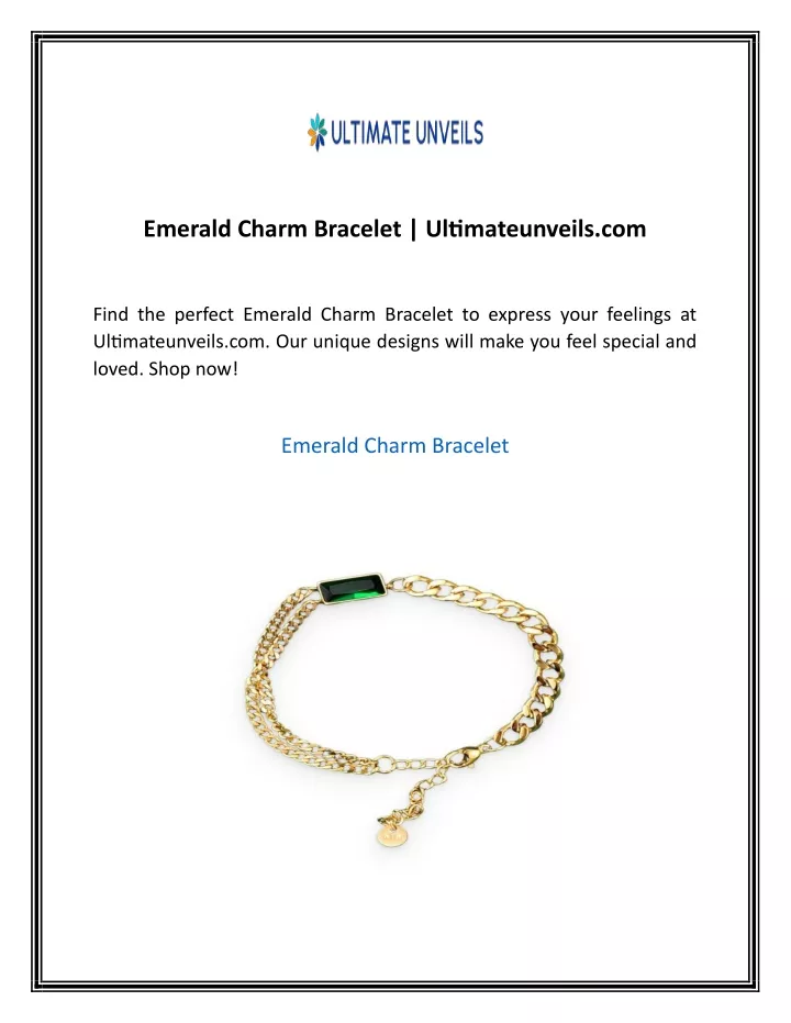 emerald charm bracelet ultimateunveils com