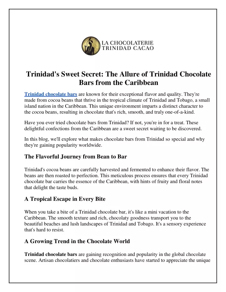 trinidad s sweet secret the allure of trinidad