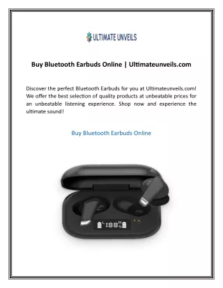 Buy Bluetooth Earbuds Online  Ultimateunveils