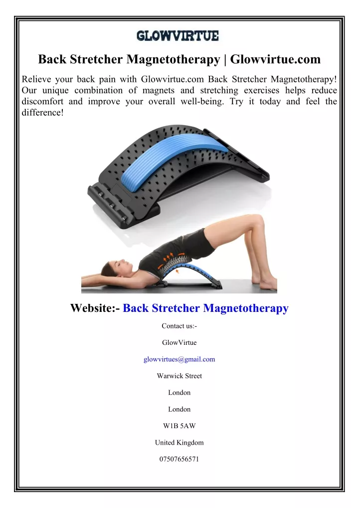 back stretcher magnetotherapy glowvirtue com